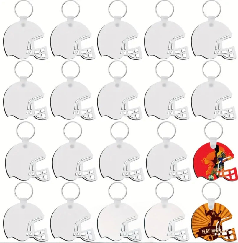 Sublimation Helmet Keychain Blanks MDF Double Sided Football Photo Frame Keychains Blanks (helmet)